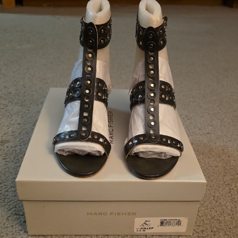 Marc Fisher Black Studded Heels